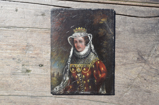 Oil Painting on Board of Royalty - Mary Queen Of Scotts, 16th Century