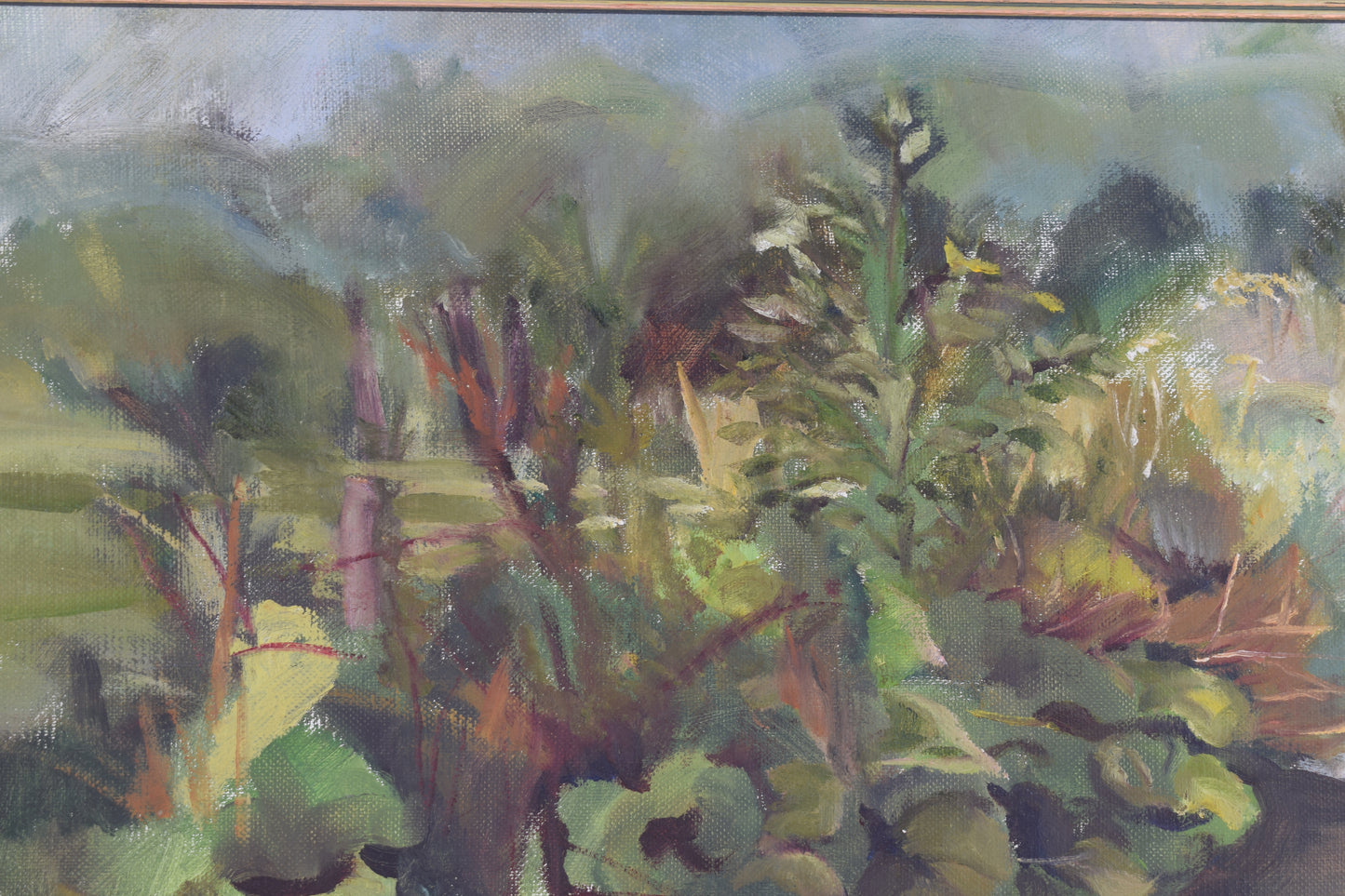 British School Mid Century Riverscape Oil on Canvas Board