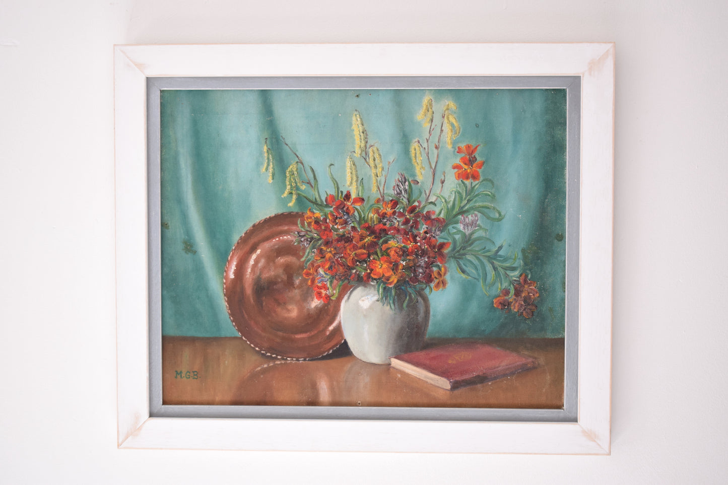 Michael Gordon BROCKWAY (1919-1981) Still Life with Catkins, Oil on Canvas