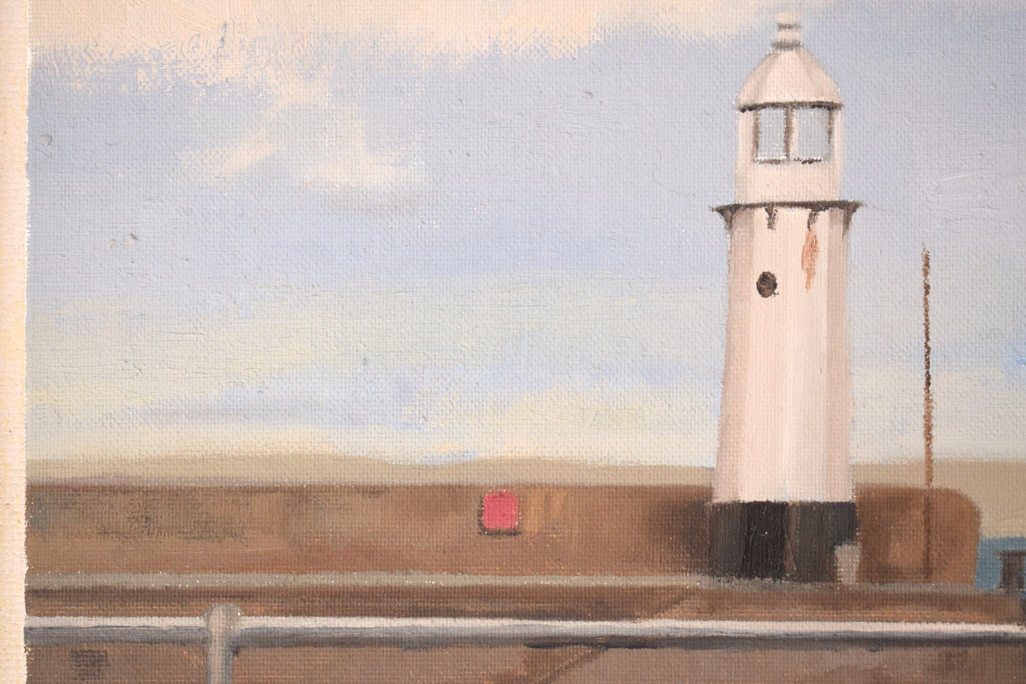 Smeaton’s Pier Lighthouse, St Ives Cornwall, Acrylic on Board