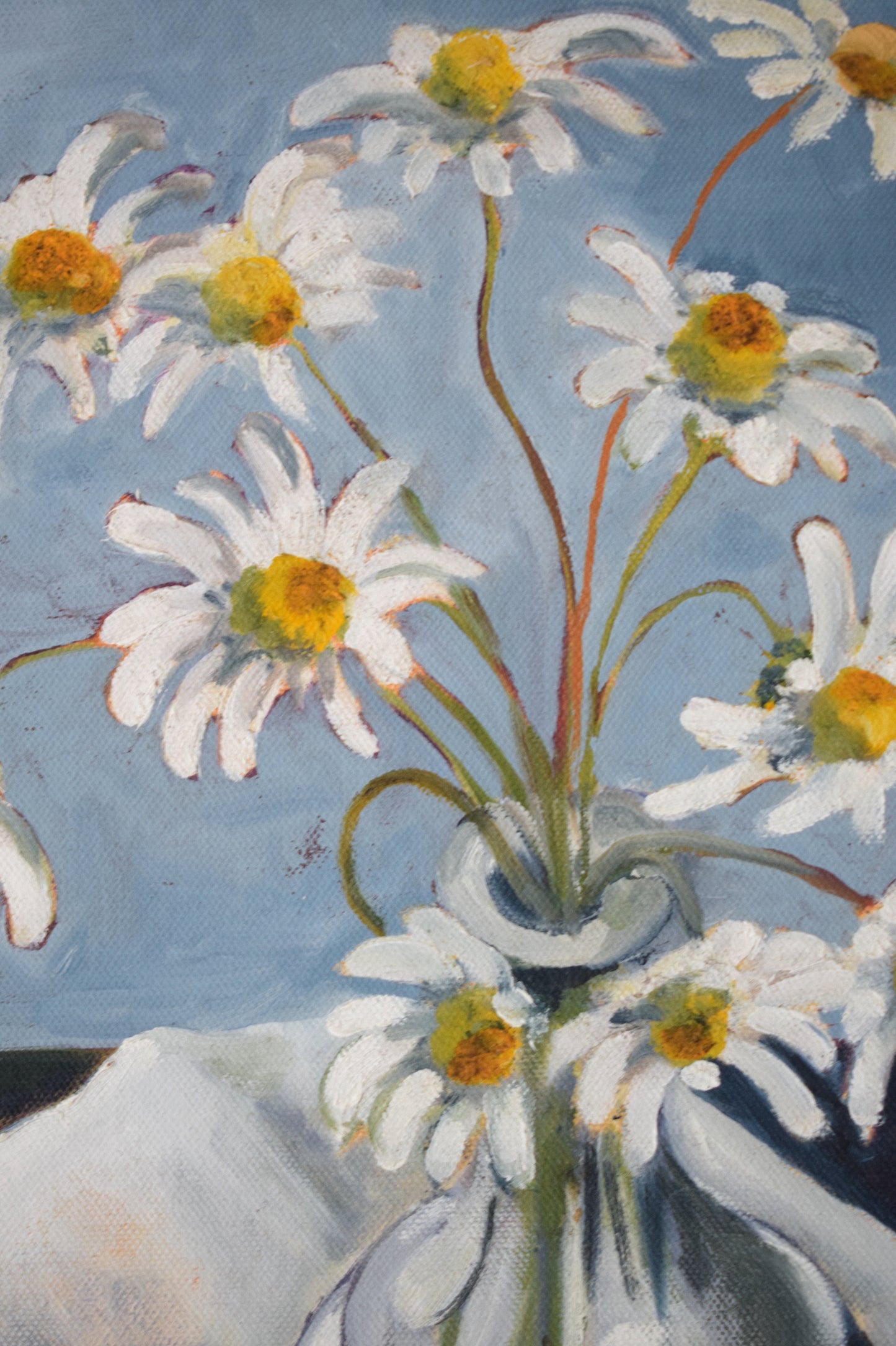 Suzie BISHOP Still Life of Daisies, Oil on Board