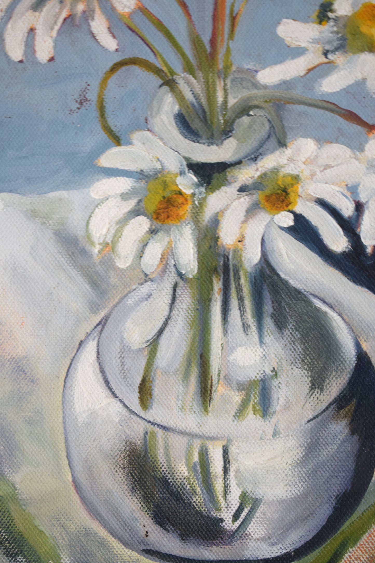 Suzie BISHOP Still Life of Daisies, Oil on Board