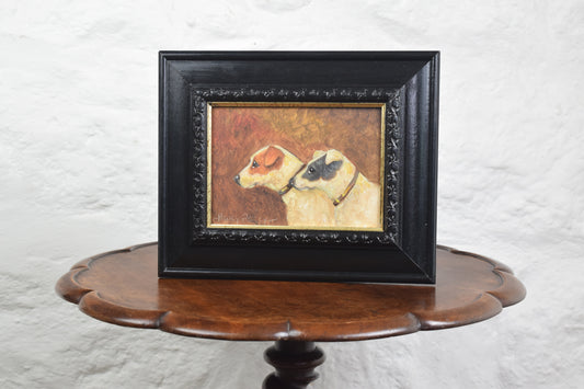 Henry Percy 20th Century Oil on Board Two Terrier Dogs