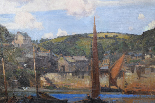 JOHN CHAPMAN WALLIS Coastal Landscape Polperro Oil on Canvas